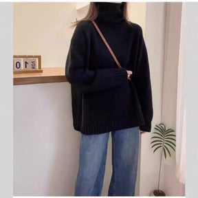 Women's Oversized Thumbhole Turtleneck Sweater — View 2