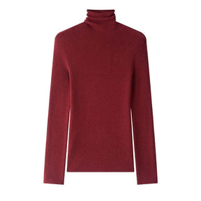Women's Fitted Ribbed Fine Knit Turtleneck Sweater — View 5