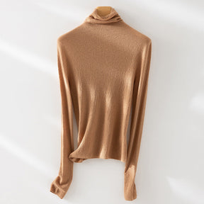 Women's Fine Knit Turtleneck Sweater — View 2