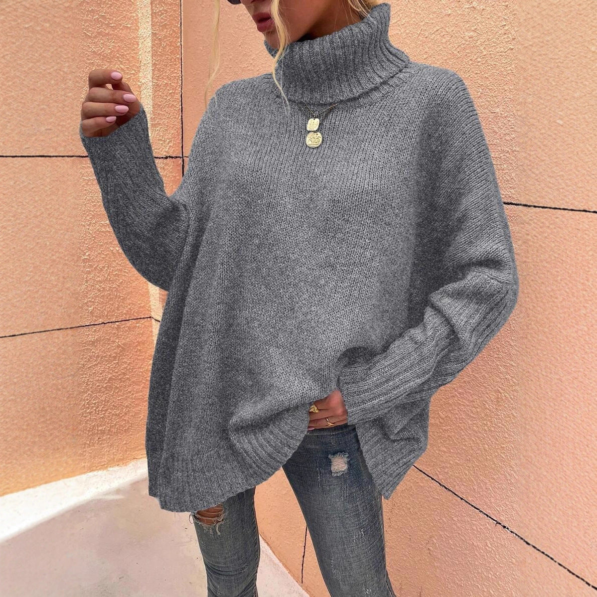 Women's Ribbed Turtleneck Sweater — View 4