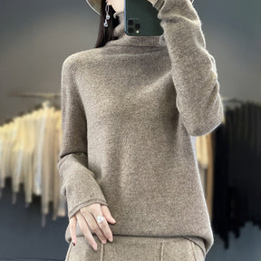 Women's Cashmere Ribbed Fine Knit Turtleneck Sweater — View 13