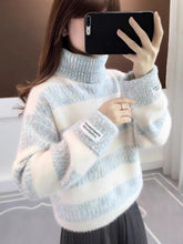 Women's Striped Turtleneck Sweater — View 5