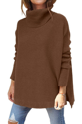 Women's Relaxed Fit Textured Turtleneck Sweater — View 14