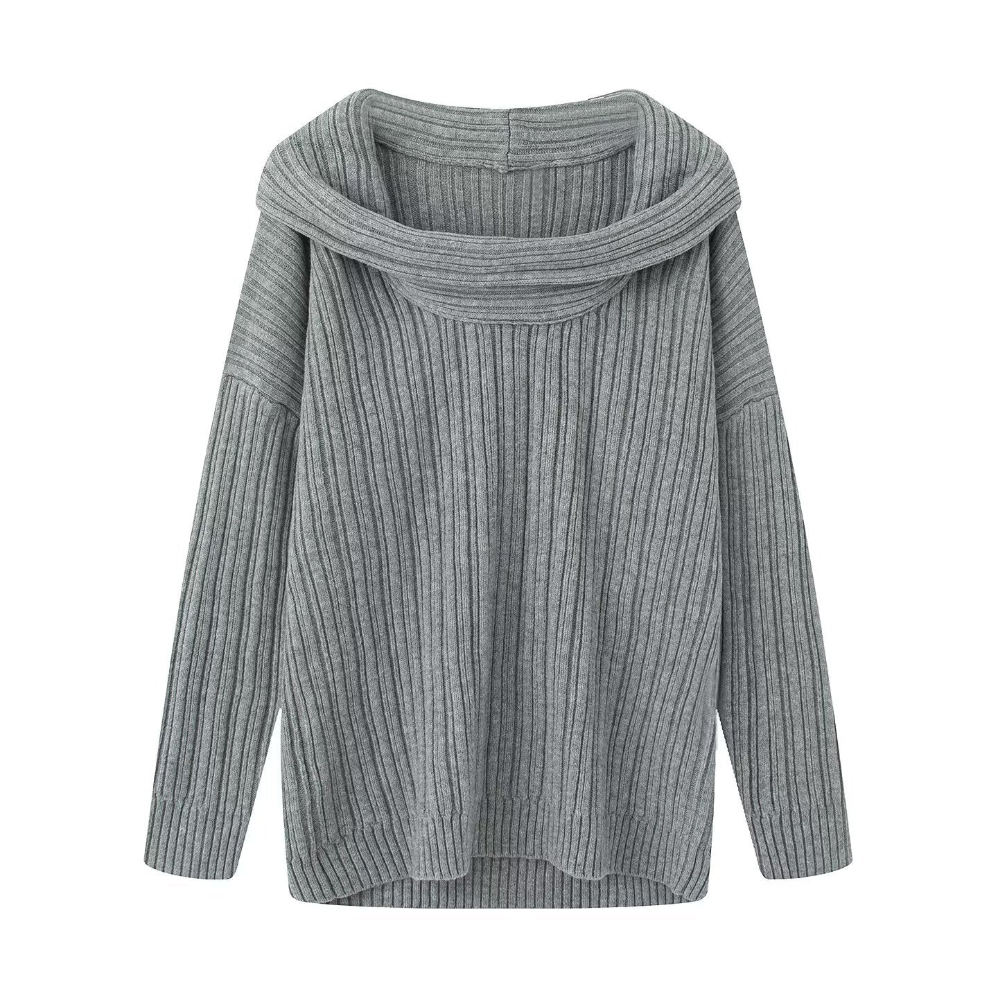 Women's Ribbed Chunky Knit Turtleneck Sweater — View 5