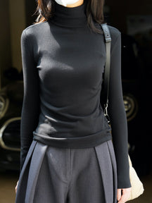 Women's Fitted Turtleneck Sweater — View 8