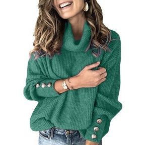 Women's Oversized Ribbed Drop Shoulder Turtleneck Sweater — View 5
