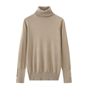 Women's Button Detail Turtleneck Sweater — View 13