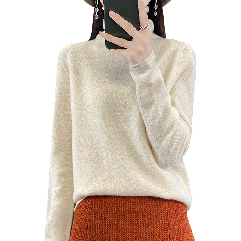 Women's Cashmere Ribbed Fine Knit Turtleneck Sweater — View 5