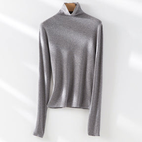 Women's Fitted Fine Knit Turtleneck Sweater — View 4