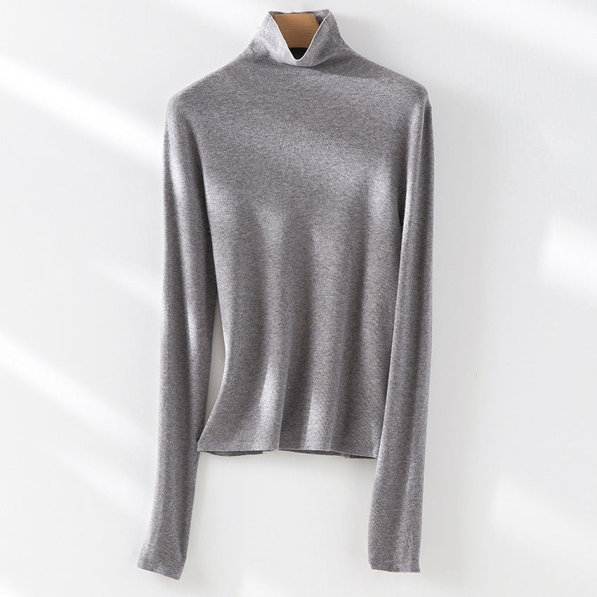 Women's Fitted Fine Knit Turtleneck Sweater — View 4