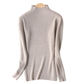 Women's Cashmere Fitted Ribbed Turtleneck Sweater — View 5