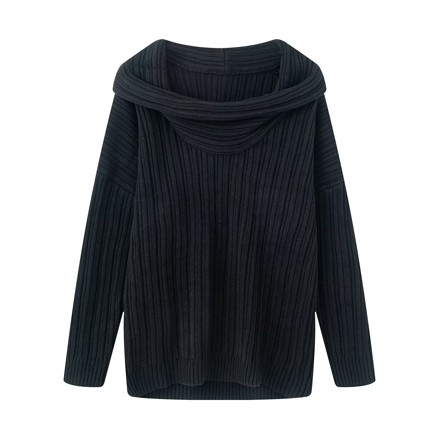 Women's Ribbed Chunky Knit Turtleneck Sweater — View 9