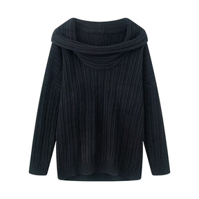 Women's Ribbed Chunky Knit Turtleneck Sweater — View 9