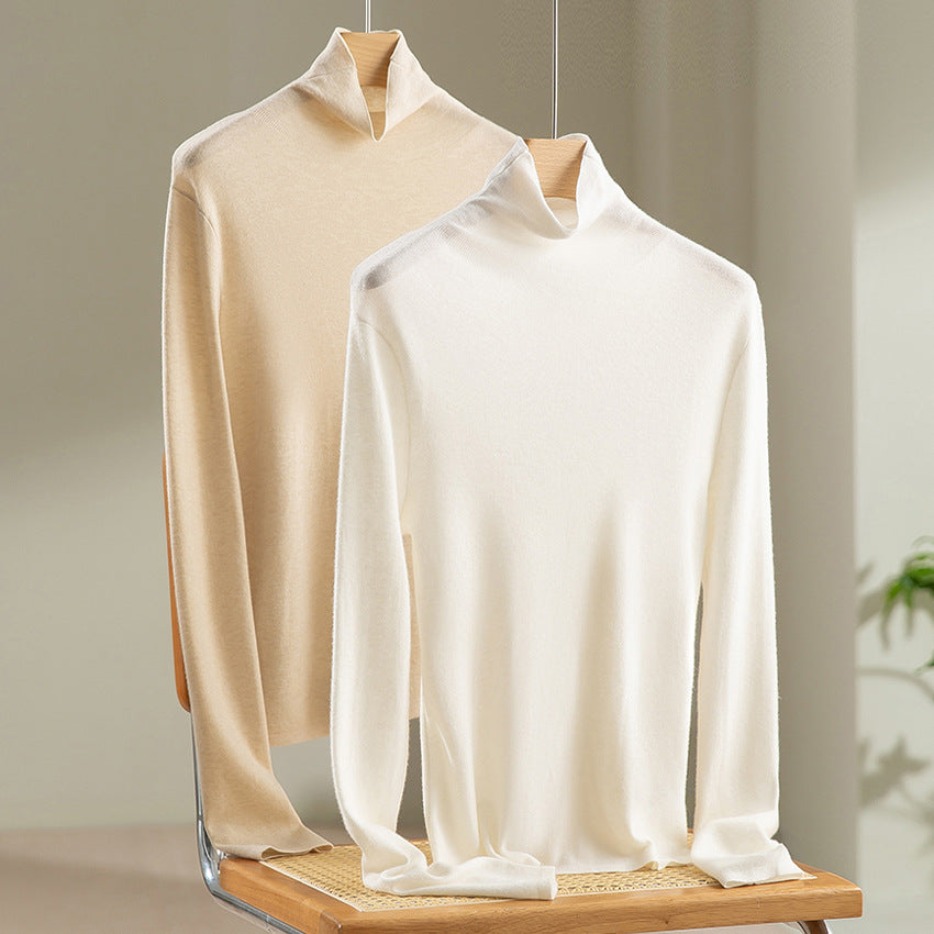 Women's Fitted Fine Knit Turtleneck Sweater — View 2