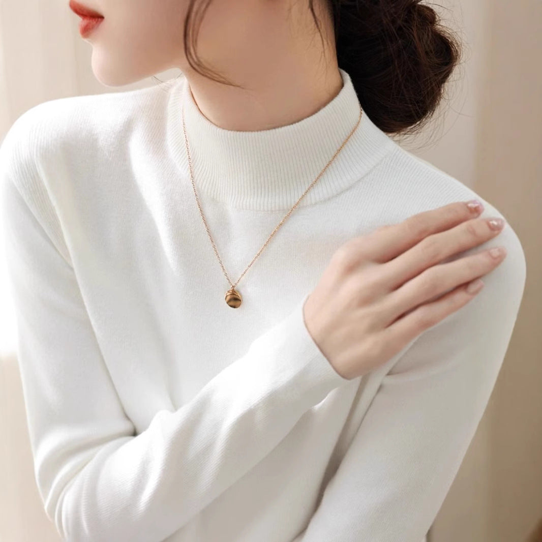 Women's Wool Blend Turtleneck Sweater — View 4