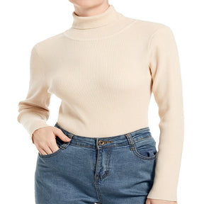 Women's Ribbed Textured Turtleneck Sweater — View 5