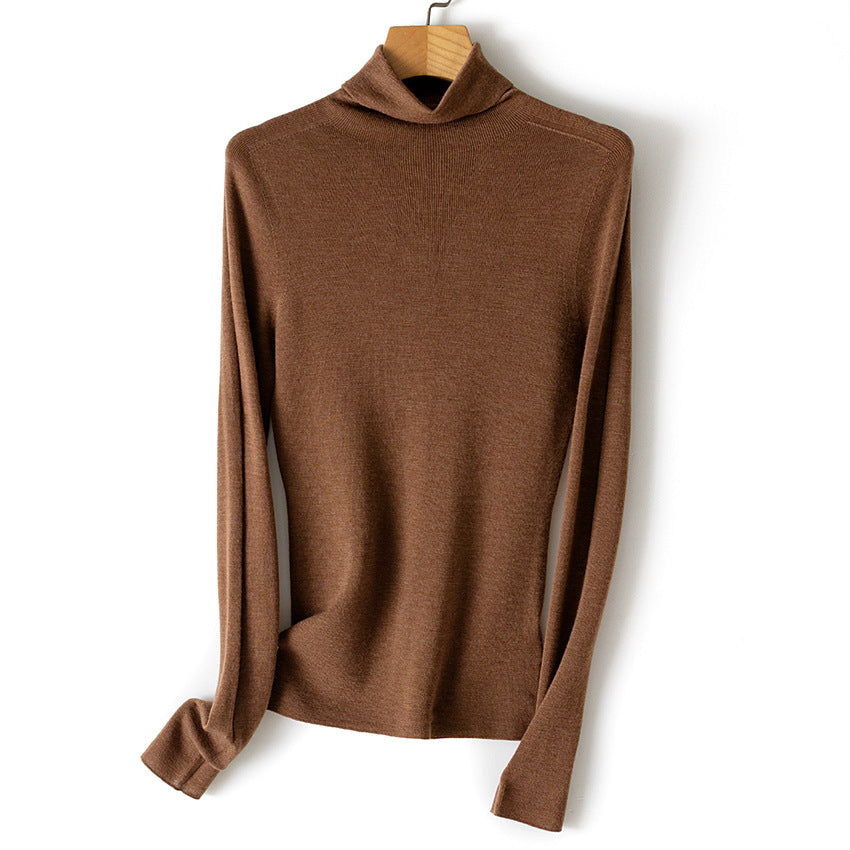 Women's Fitted Fine Knit Turtleneck Sweater — View 2