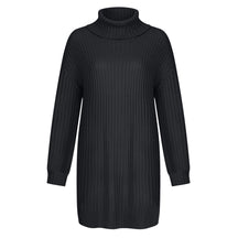 Women's Relaxed Fit Ribbed Chunky Knit Turtleneck Sweater — View 15