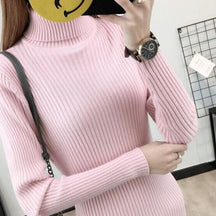 Women's Ribbed Textured Turtleneck Sweater — View 12