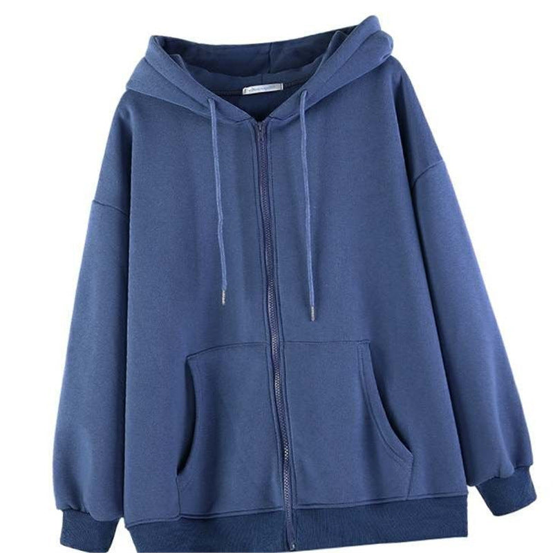 Women's Oversized Zip Front Hooded Jacket — View 5