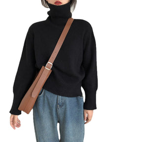 Women's Drop Shoulder Turtleneck Sweater — View 5