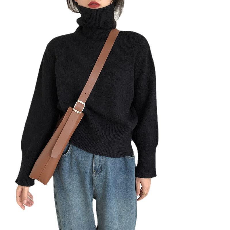 Women's Drop Shoulder Turtleneck Sweater — View 5