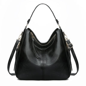 Women's Faux Leather Convertible Hobo Bag in Black by Juana Fashion