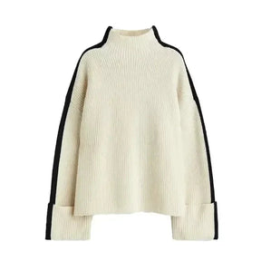 Women's Turtleneck Relaxed Fit Sweater Dress — View 5