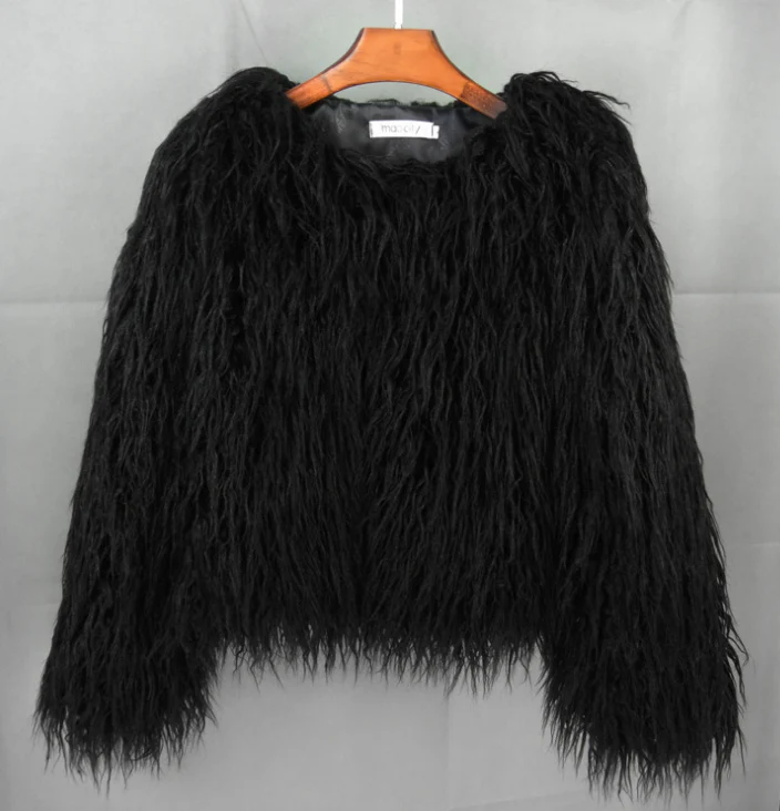 Women's Fluffy Winter Jacket | Edith in Black - Juana Fashion
