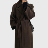 Women's Classic Wool-Blend Winter Coat | Veronika in Brown - Juana Fashion