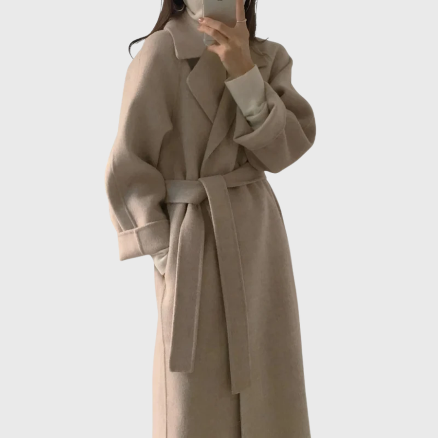 Women's Classic Wool-Blend Winter Coat | Veronika in Brown - Juana Fashion