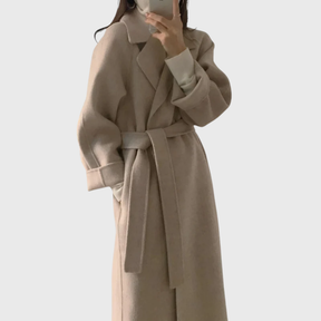 Women's Classic Wool-Blend Winter Coat | Veronika in Brown - Juana Fashion