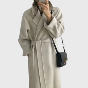 Women's Classic Wool-Blend Winter Coat | Veronika in Brown - Juana Fashion
