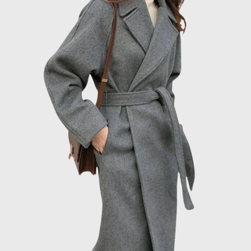 Women's Classic Wool-Blend Winter Coat | Veronika in Apricot - Juana Fashion