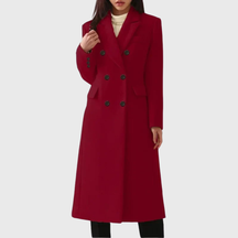 Women's Classic Wool-Blend Coat | Andrea in Brown - Juana Fashion