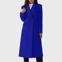 Women's Classic Wool-Blend Coat | Andrea in Brown - Juana Fashion