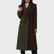 Women's Classic Wool-Blend Coat | Andrea in Brown - Juana Fashion