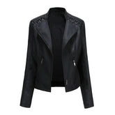 Women's Studded Faux Leather Jacket — View 9