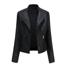 Women's Studded Faux Leather Jacket — View 9