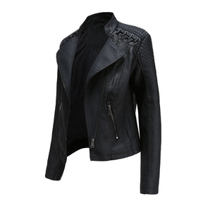 Women's Studded Faux Leather Jacket — View 5