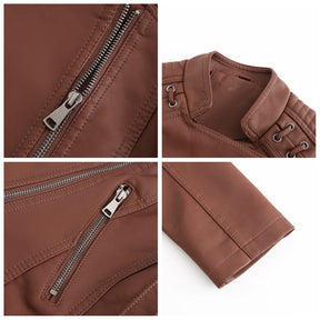 Women's Studded Faux Leather Jacket — View 2