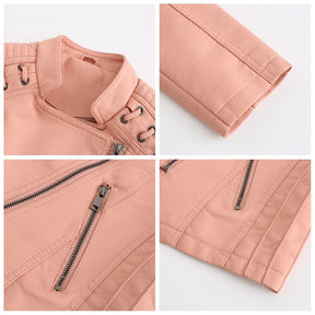 Women's Studded Faux Leather Jacket — View 6