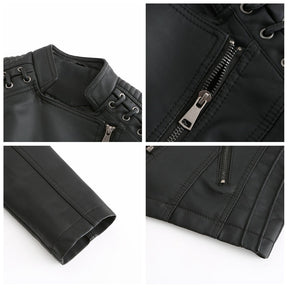 Women's Studded Faux Leather Jacket — View 1