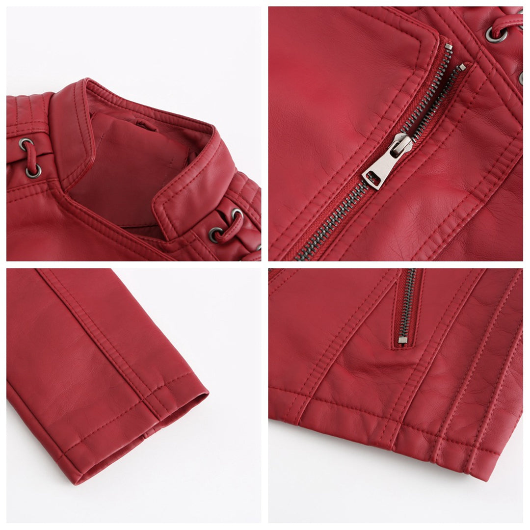 Women's Studded Faux Leather Jacket — View 4