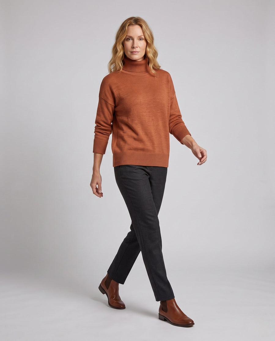 Women's Ribbed Turtleneck Sweater — View 1