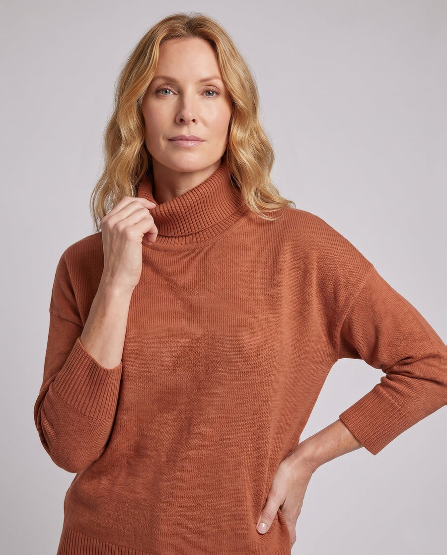 Women's Ribbed Turtleneck Sweater — View 2