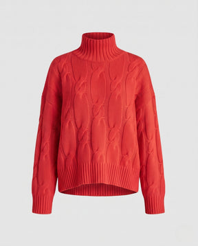 Women's Cable Knit Ribbed Fine Knit Turtleneck Sweater — View 8