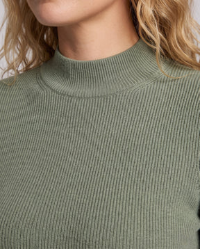 Women's Fitted Ribbed Textured Turtleneck Sweater — View 3