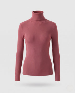 Women's Ribbed Fine Knit Textured Turtleneck Sweater — View 15