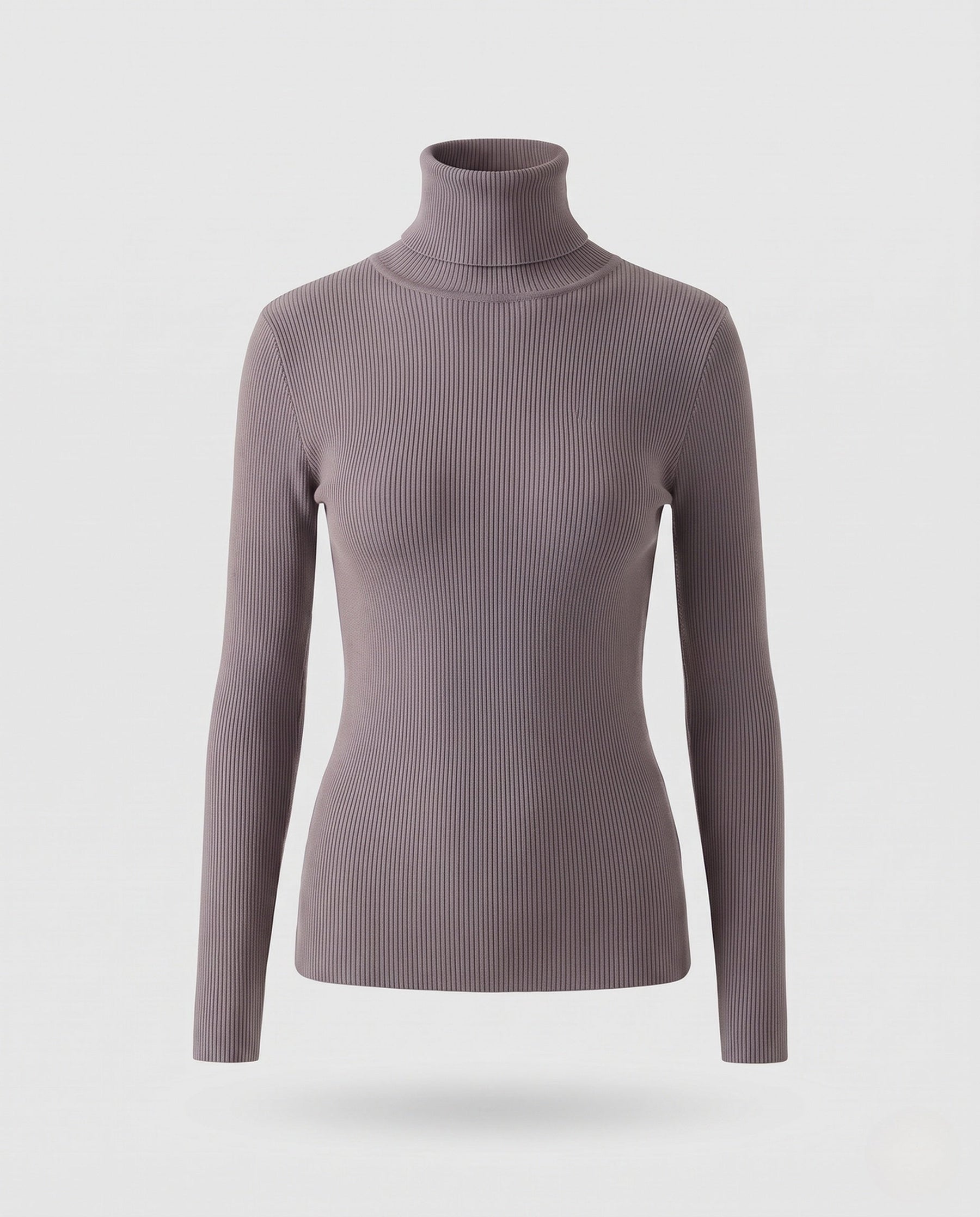 Women's Ribbed Fine Knit Textured Turtleneck Sweater — View 13